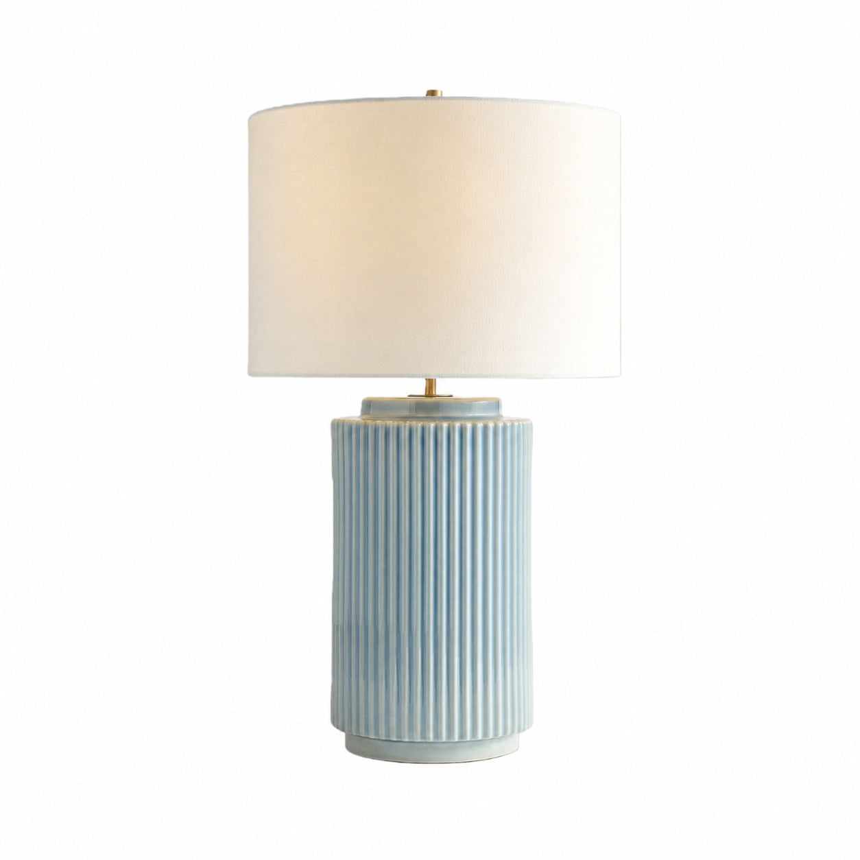 Ceruna Minimalist Ceramic Table Lamp - Ceramic Base With A Linen Lampshade