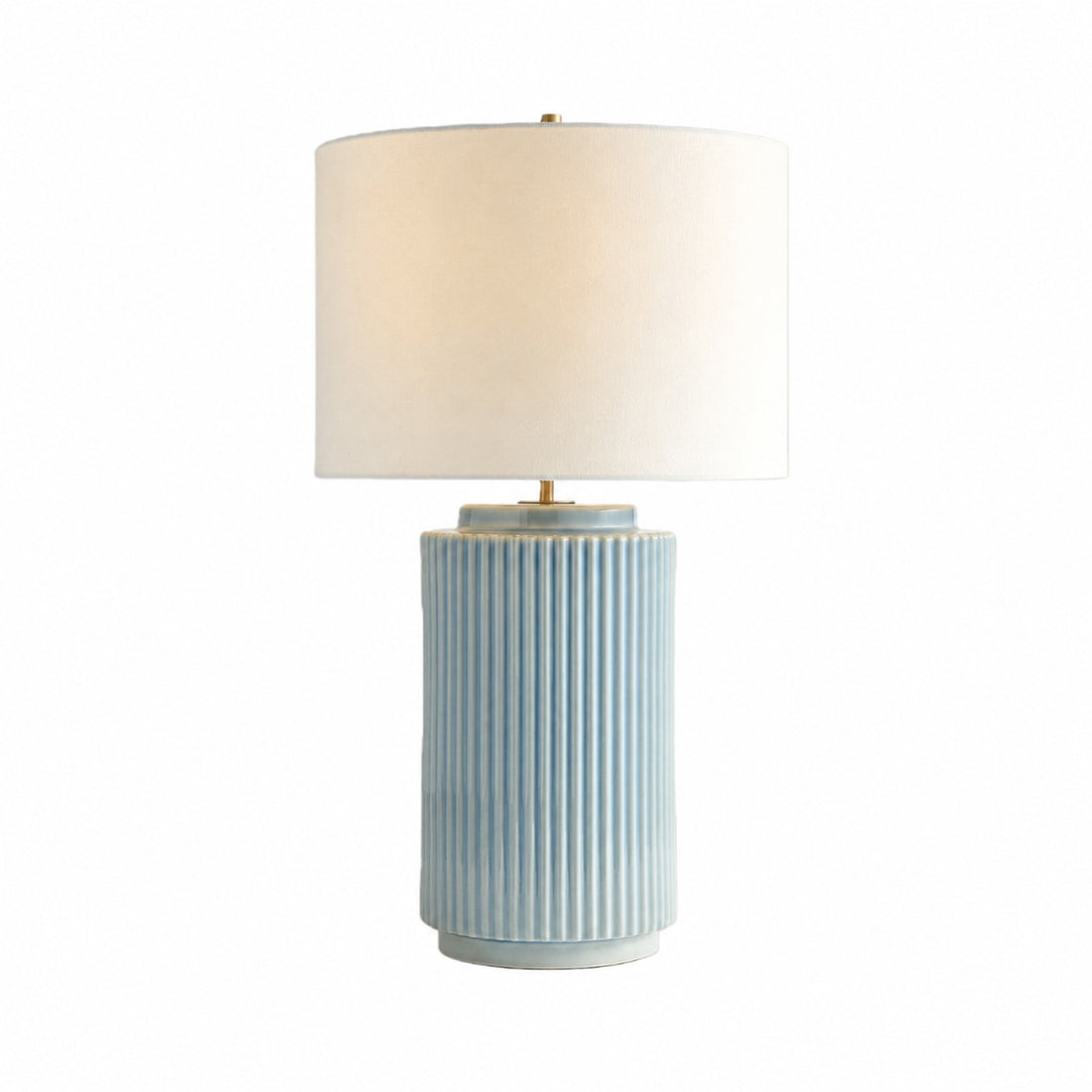 Ceruna Minimalist Ceramic Table Lamp - Ceramic Base With A Linen Lampshade