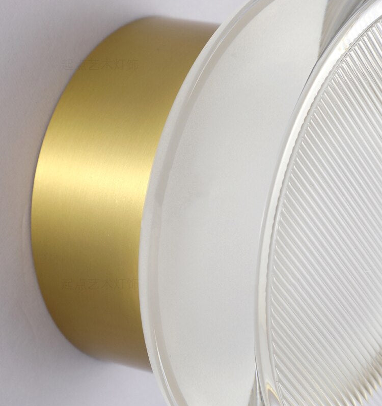 Round Textured Glass Wall Lamp