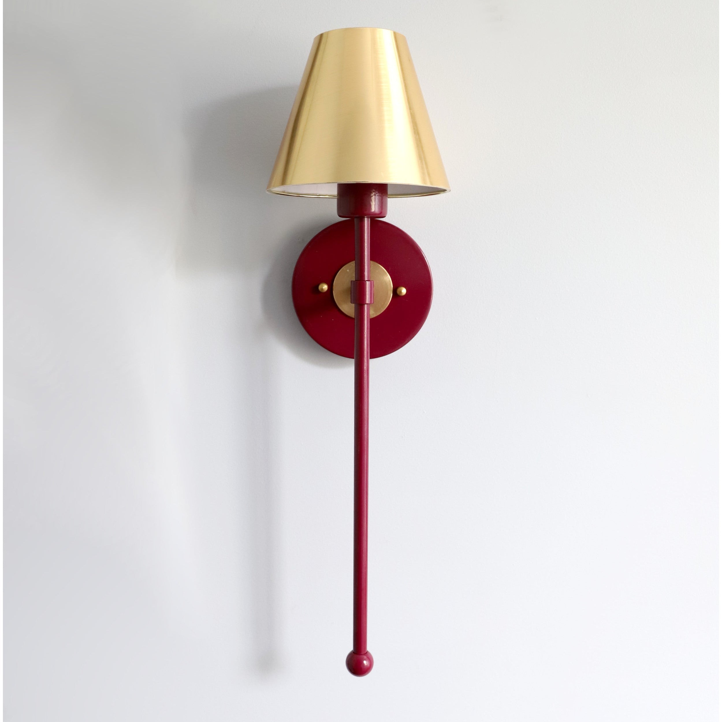 Colorful Single Light Wall Sconce - Brass Accent for Bathroom & Hallway