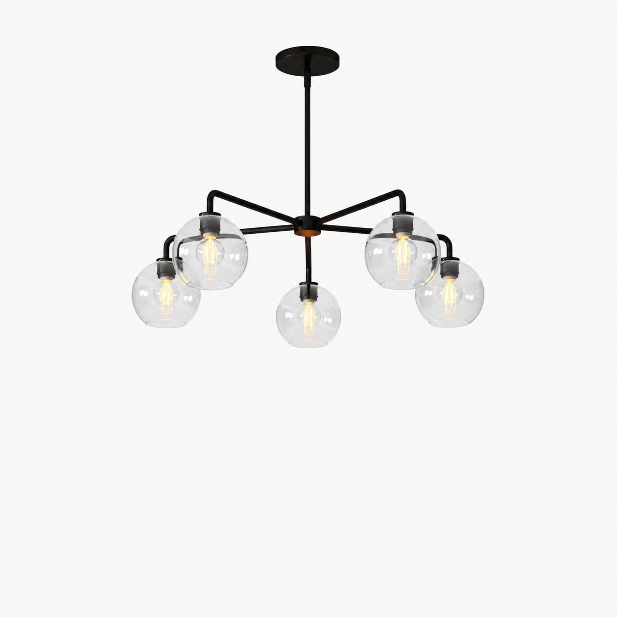 Selvion Elegant 5-Light Globe Chandelier – Modern Glass Pendant Lighting Fixture