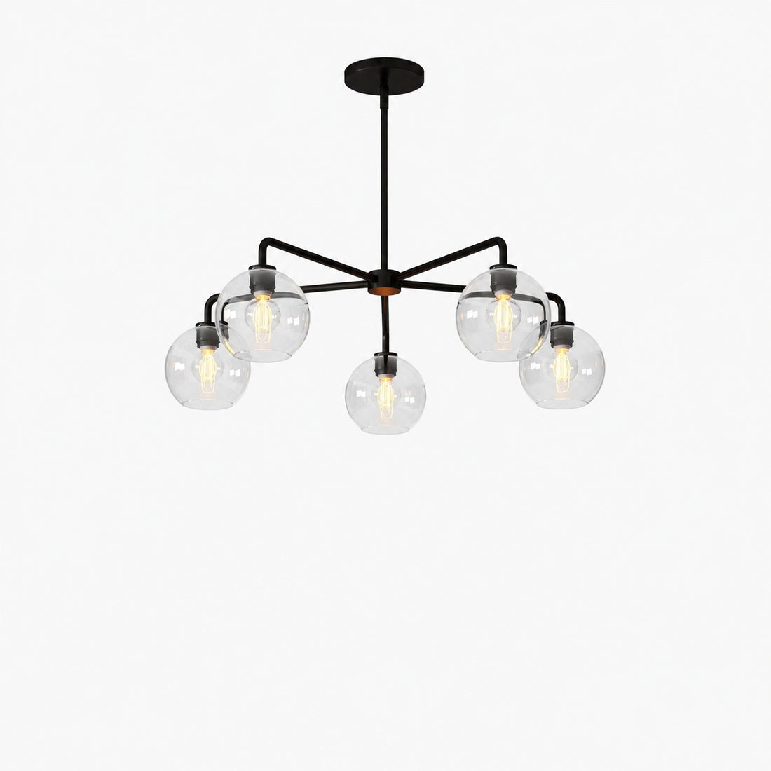 Selvion Elegant 5-Light Globe Chandelier – Modern Glass Pendant Lighting Fixture