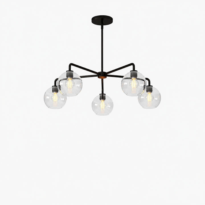 Selvion Elegant 5-Light Globe Chandelier – Modern Glass Pendant Lighting Fixture