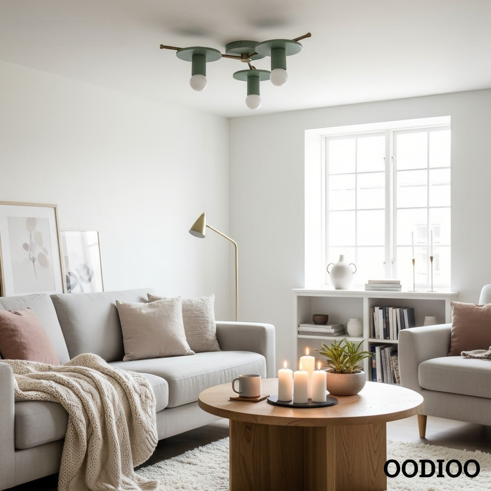 Radiro Globe Colorful Minimalist 3-Bulb Ceiling Light – Contemporary Flush Mount Fixture