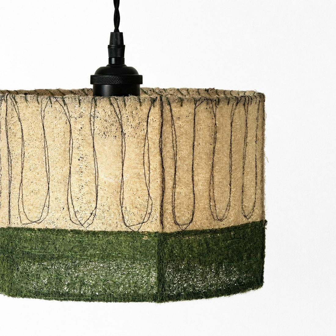 Natural Loofah Pendant Light - Organic Woven Shade for Dining Room