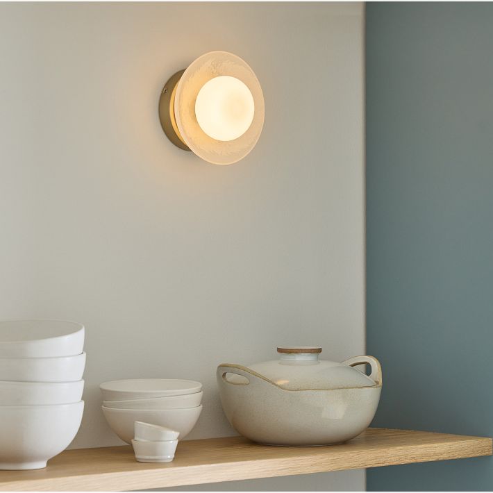 Elorina Sconce Wall Light - Textured Metal or Glass Shade