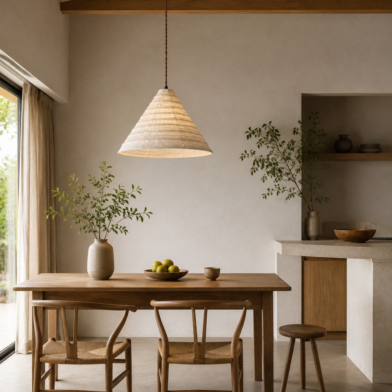 Handcrafted Wabi Sabi Fabric Pendant Lamp