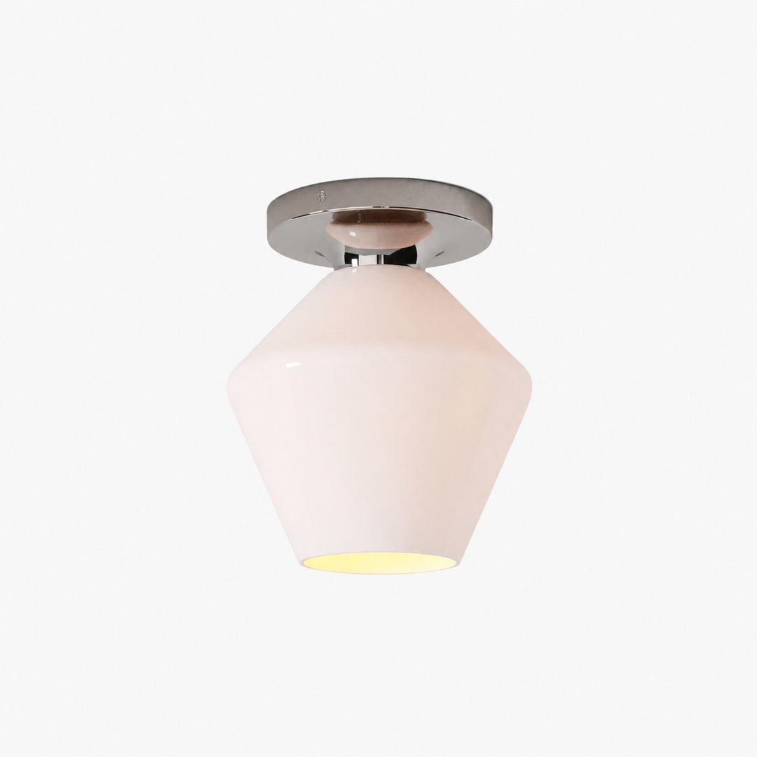 Merin Minimalist Sleek Geometric Glass Flushmount Light