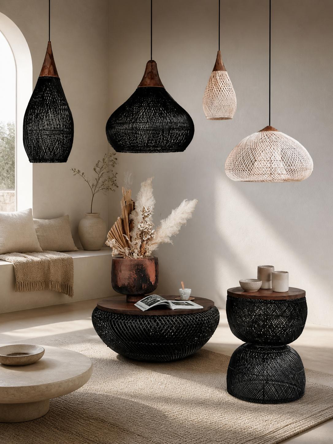 Harp Braided Rattan Pendant Lamp