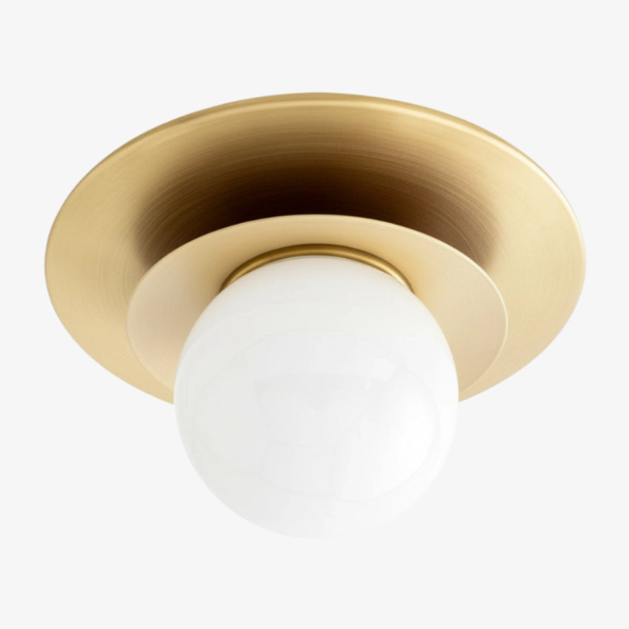 Artivo Layered Brass Globe Light – Versatile Opal Glass Ceiling or Wall Sconce for Stylish Spaces