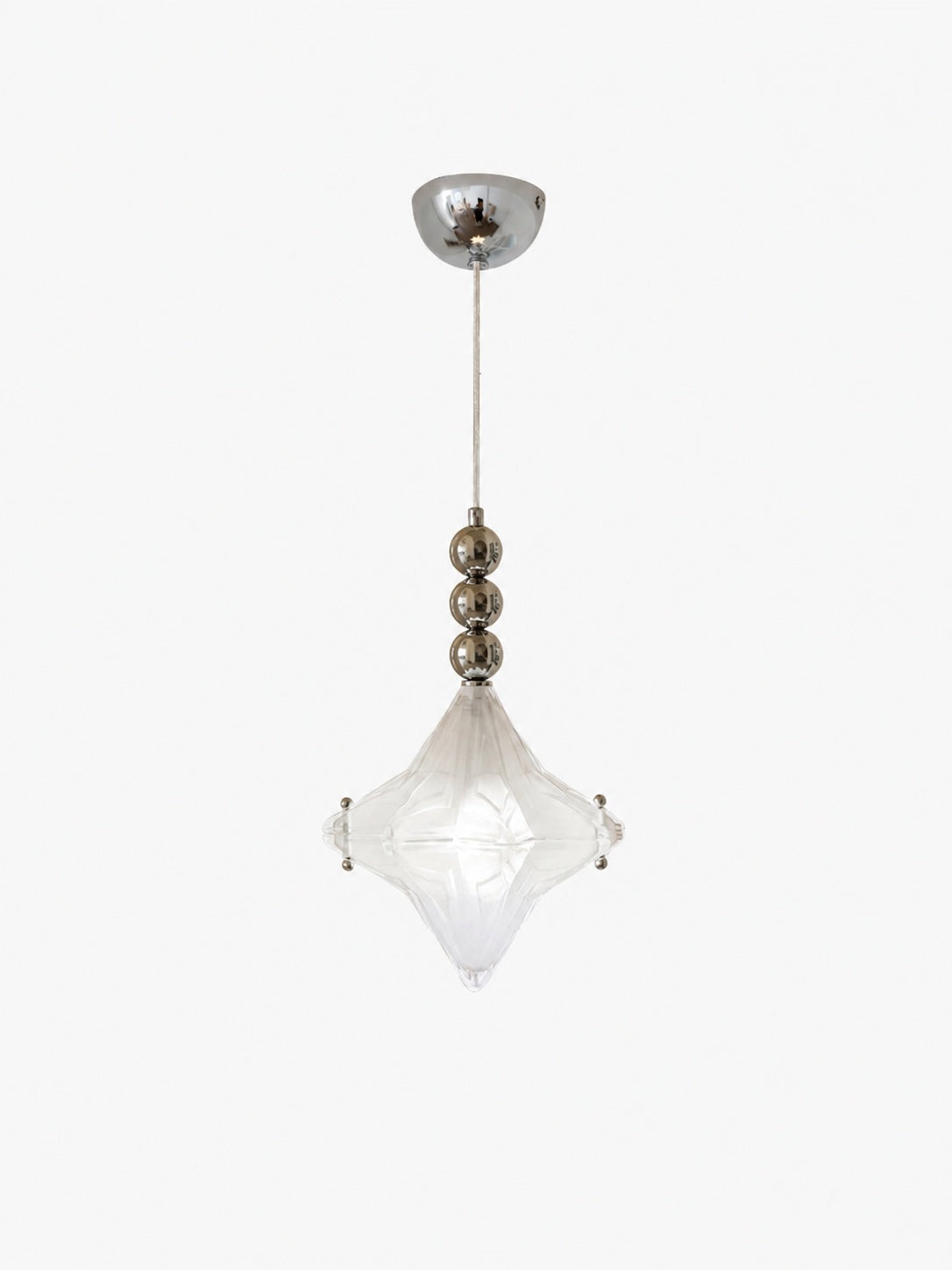 Art Deco Astris Elara Star Pendant Light – Frosted Glass Pendant with Geometric Style