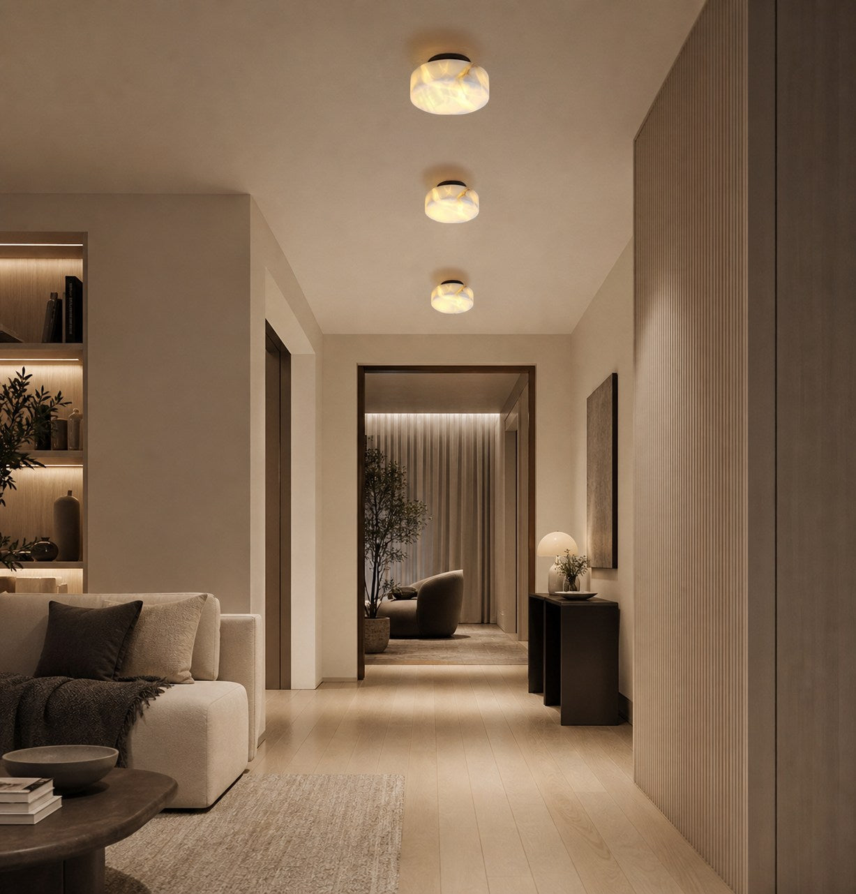 Cylindrical Alabaster Wall Lamp