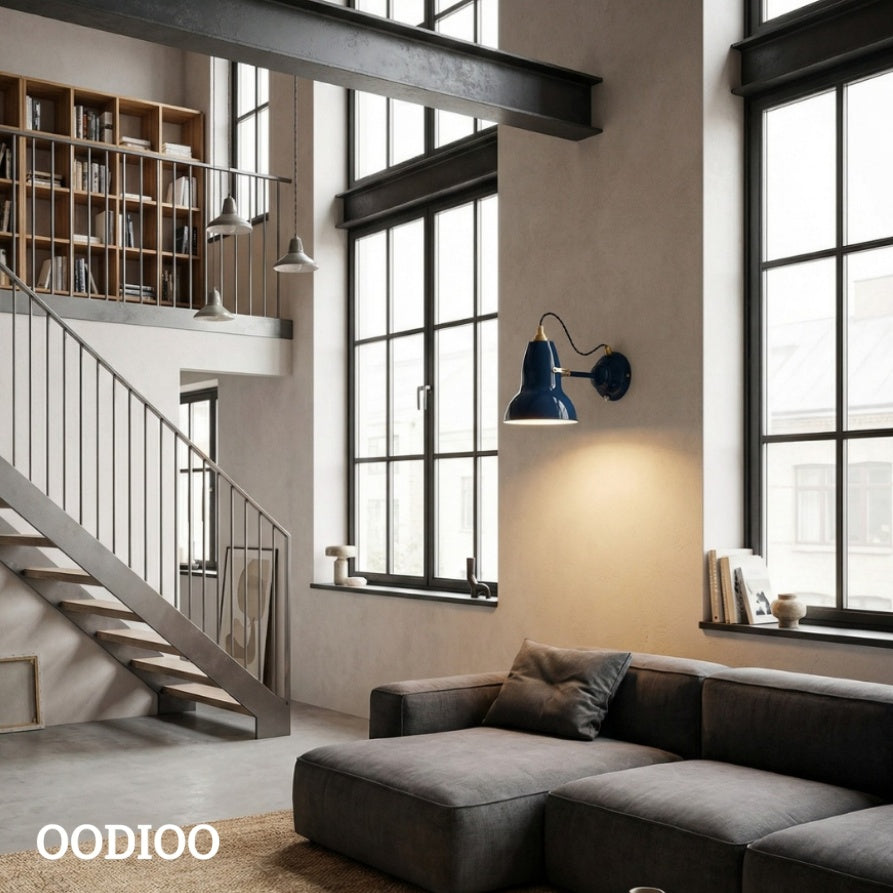 Original 1227 Industrial Style Adjustable Metal Wall Light with Swivel Arm for Bedroom