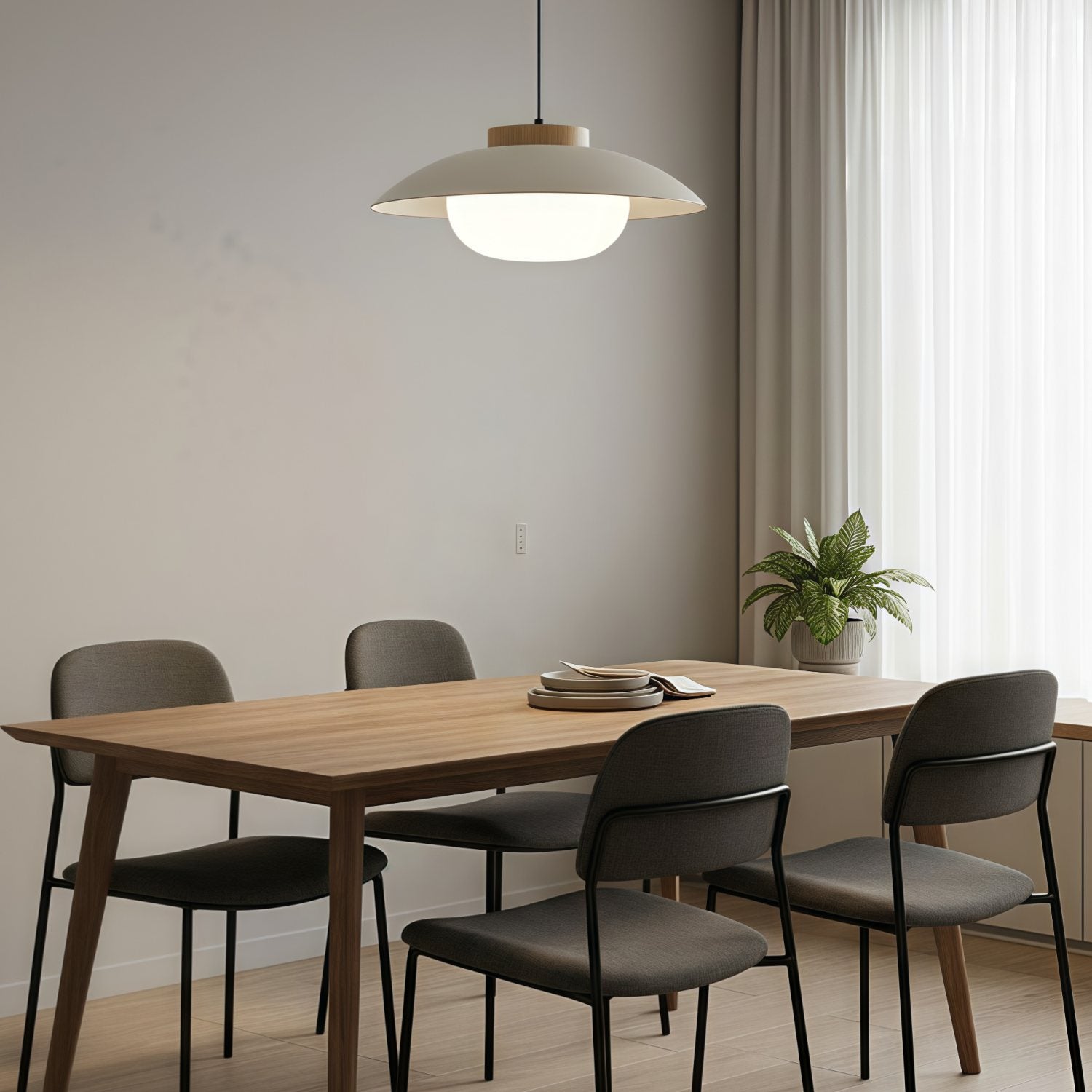 Oribela Modern Minimalist Pendant Lamp - Contemporary Saucer Style Lighting for Living or Dining