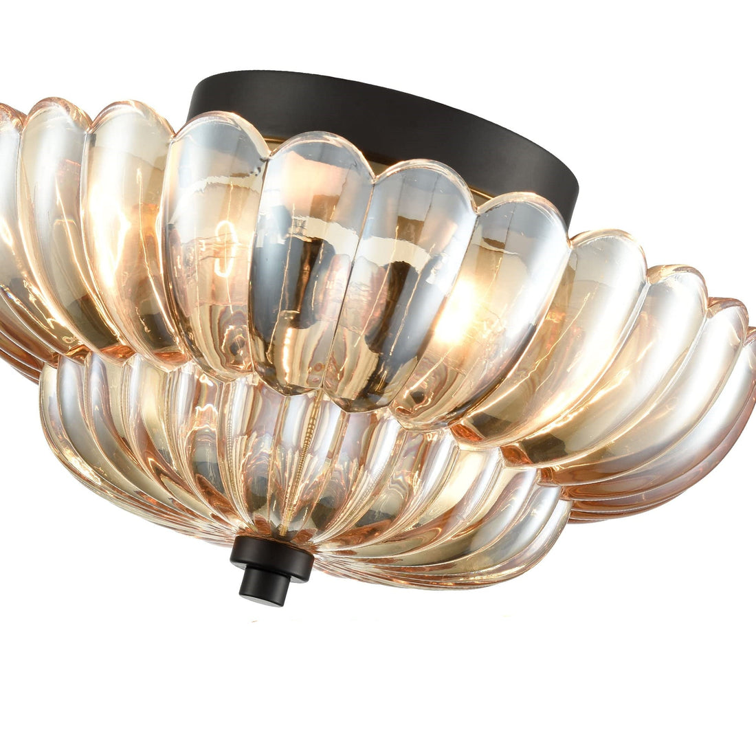 Semi Flush Mount Ceiling Lights Umbrella Shape Glass Lamp