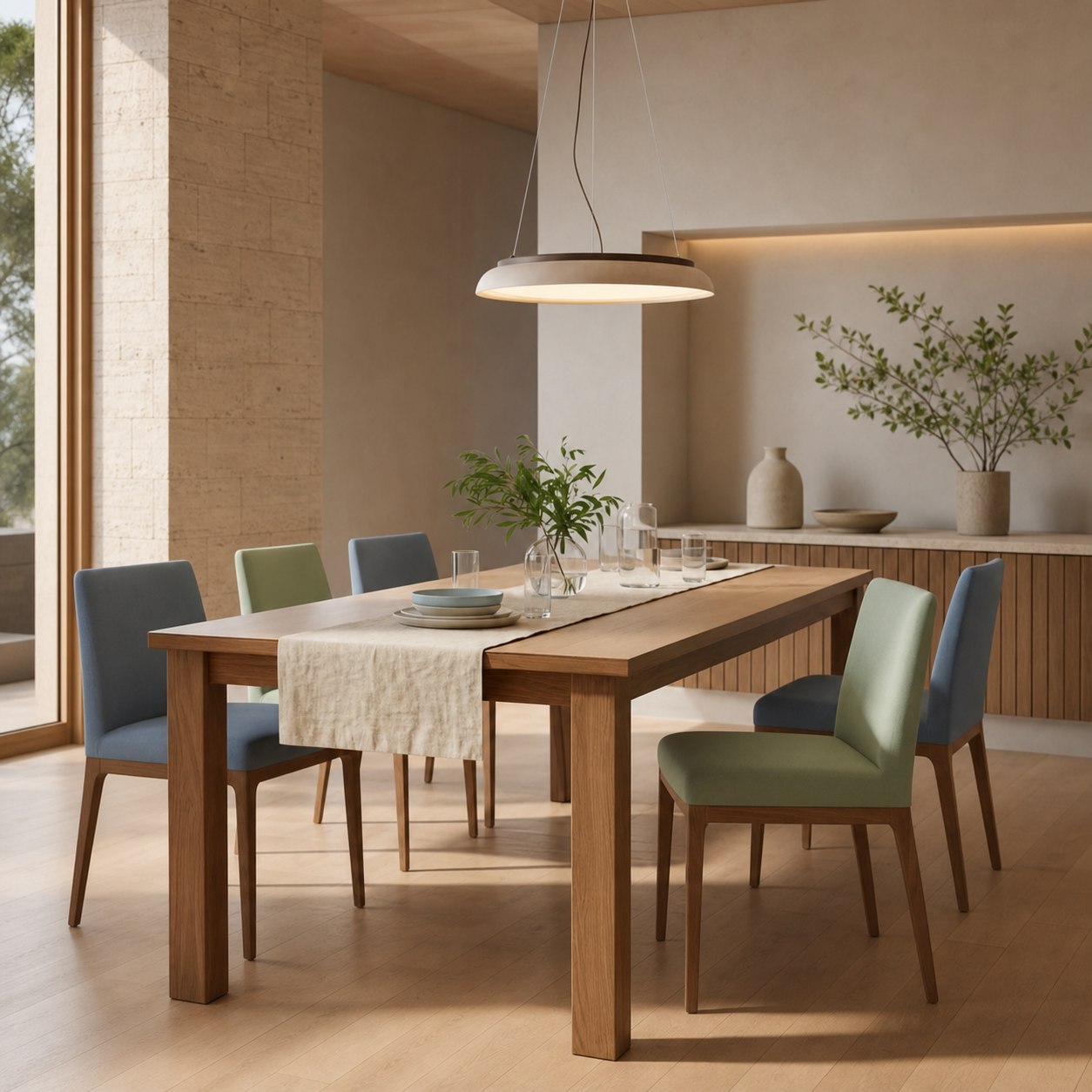 Torvella Travertine Ring Pendant Light - Minimalist Sculptural Lamp for Modern Interiors
