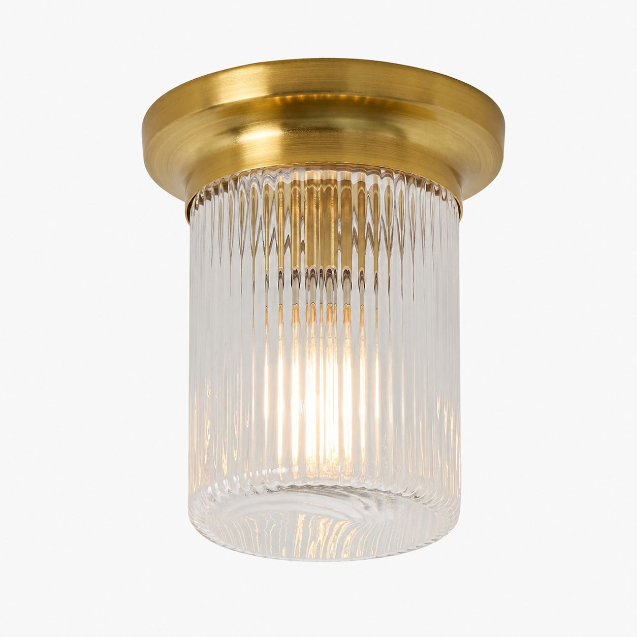 Rivora Fluted Glass Flush Mount – Ribbed Durable Ceiling Light