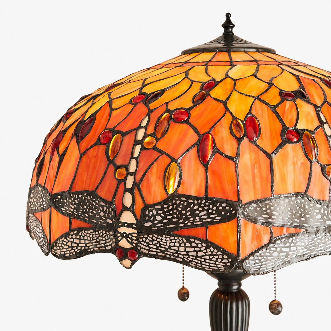 TF Dragonfly Motif Floor Lamp – Vintage Stained-Glass for Living Rooms