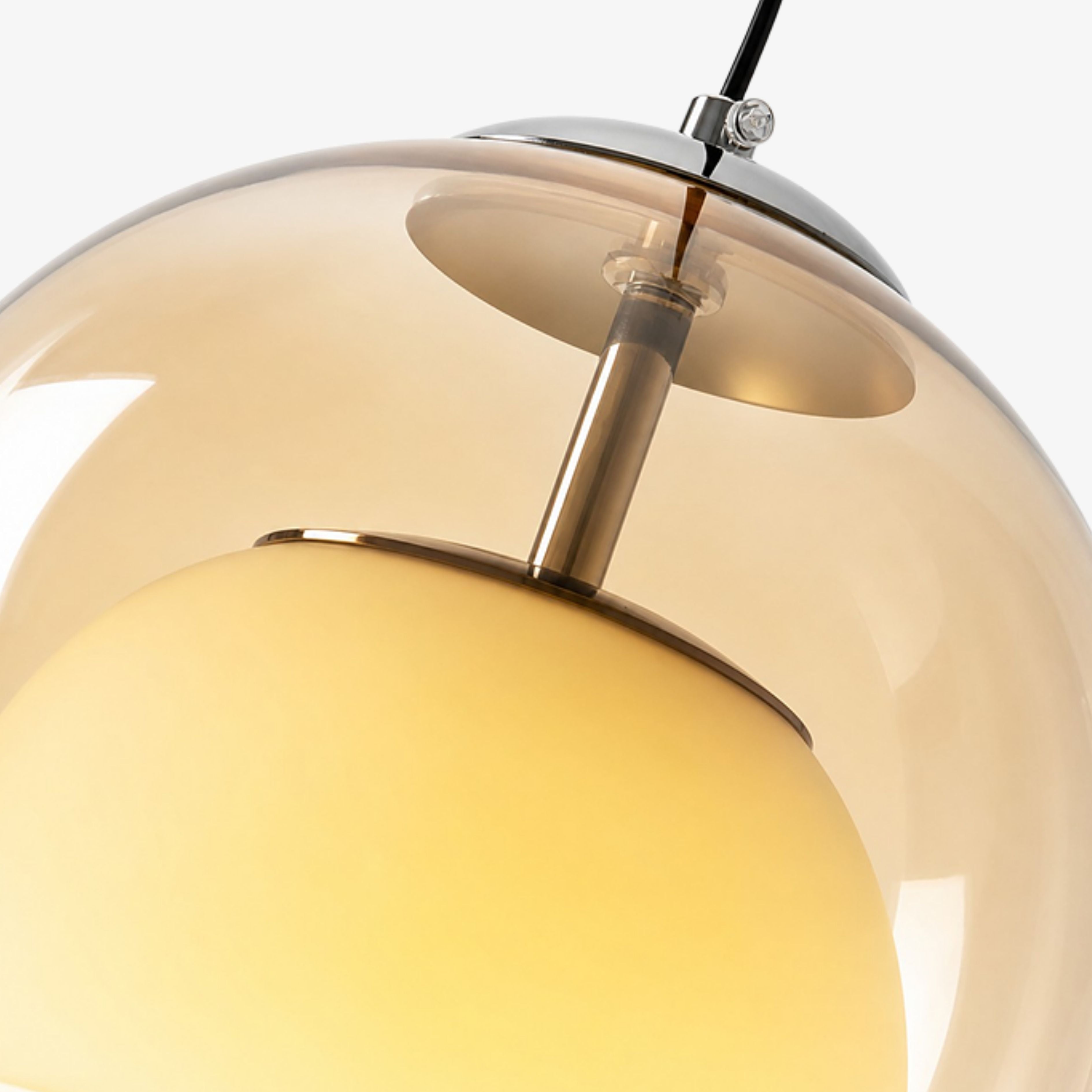 Luma Collection Orb Glass Modern Pendant Light for Living Room