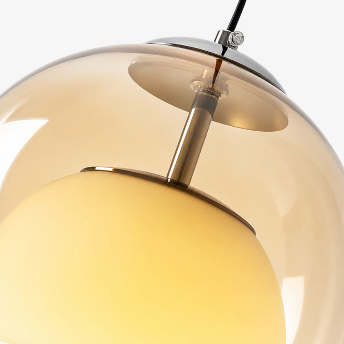Luma Collection Orb Glass Modern Pendant Light for Living Room
