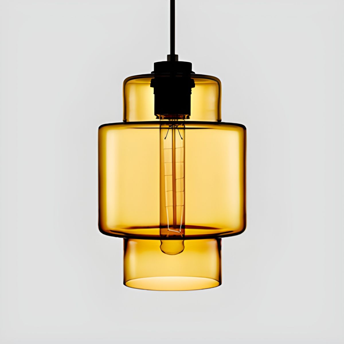 Crystalline Series Pendant Light - Blown Glass Multi Colored Glass Pendant Lamp