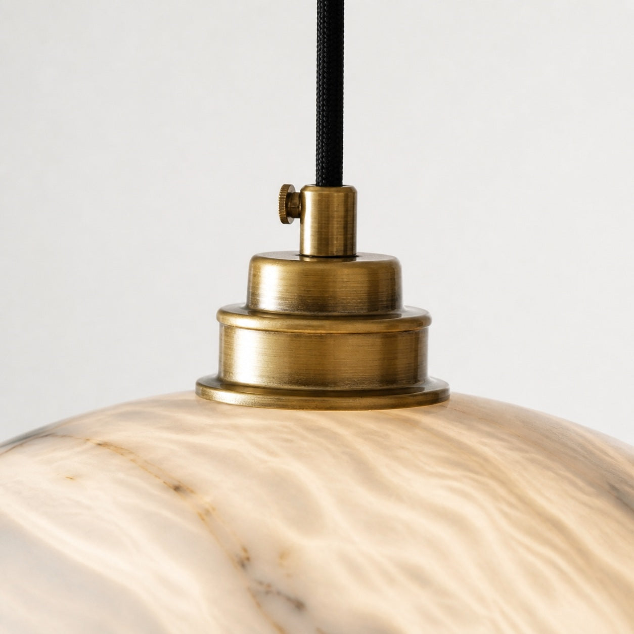 Alariv Elegant  Alabaster Dome Pendant Light - Modern Stone Lighting for Dining or Living
