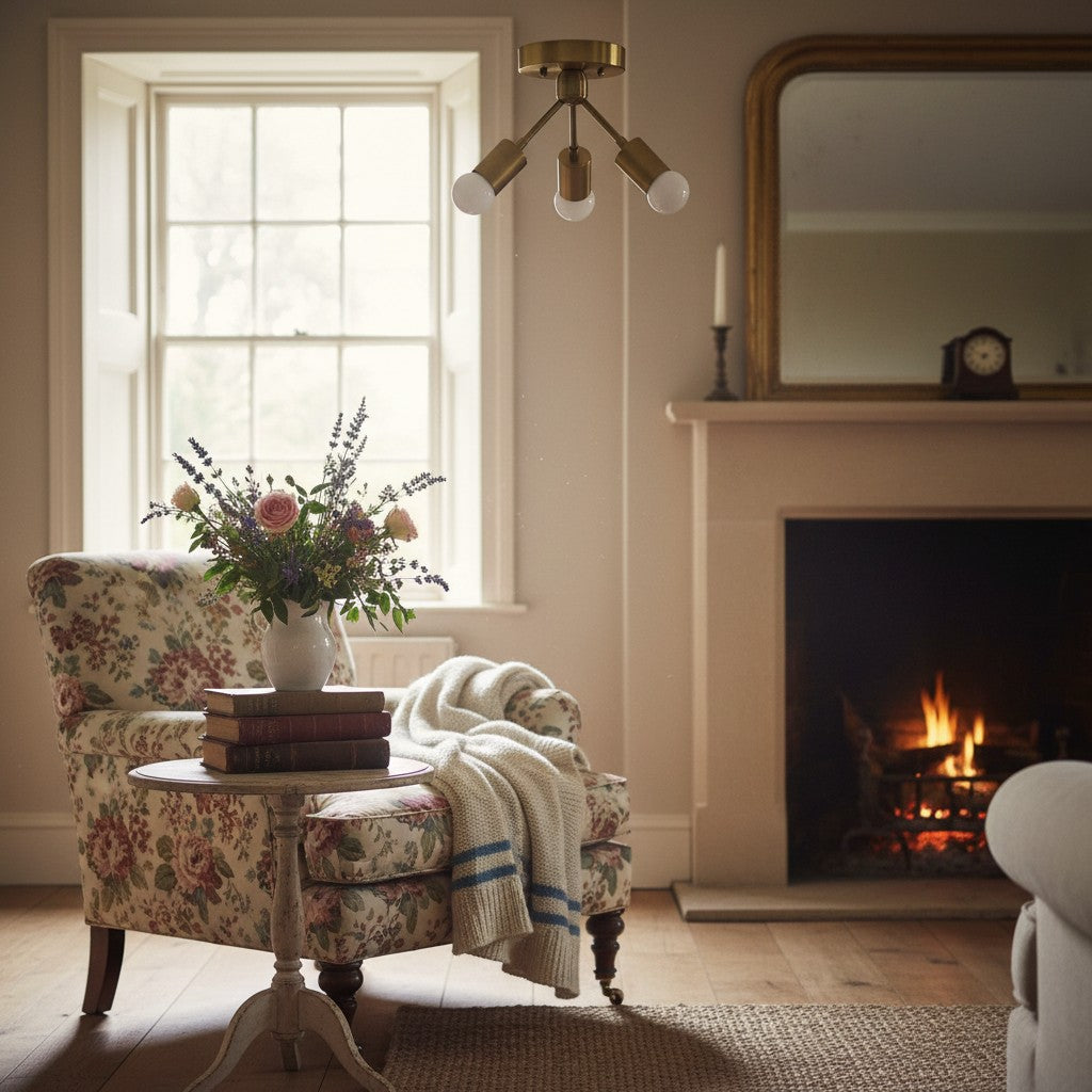 Lumen Art Deco Inspired Ceiling Lamp – Elegant Minimalist Flush Mount for Home Interiors