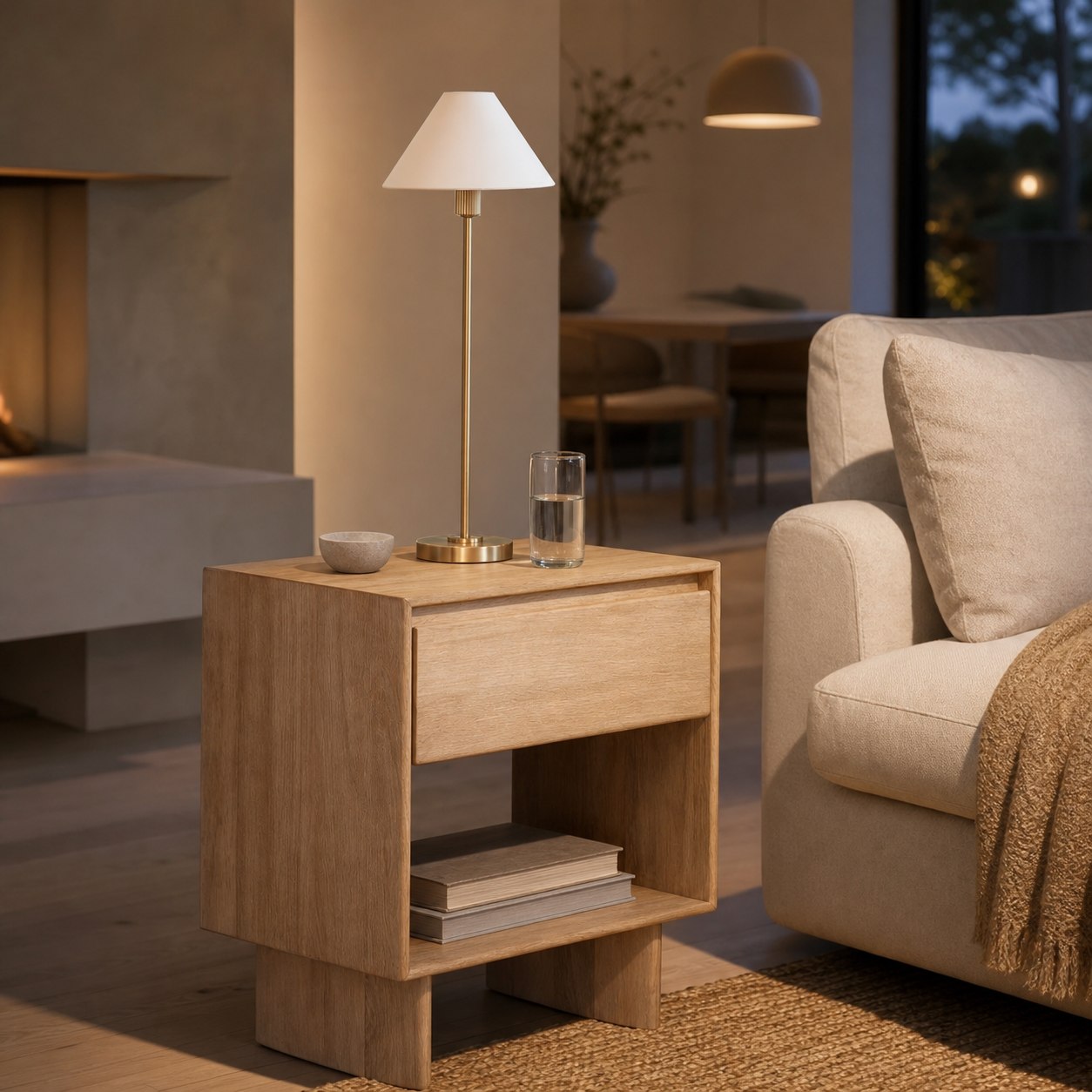 Diora Table & Floor Lamps - Linen Shade Modern Linear Style Sophisticated Accent