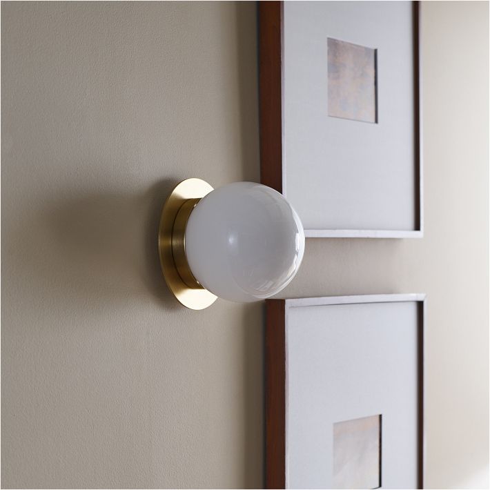 Rivolence Wall Sconce – Antique Brass Milk Glass Light