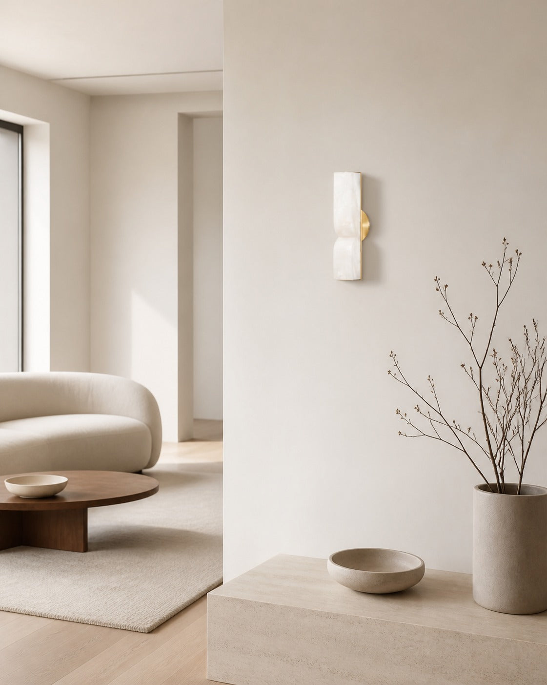 Modern Rectangular Alabaster Wall Lamp – Minimalist Sconce for Bedroom Hallway Living Room