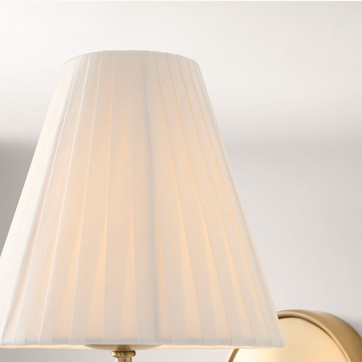 Fibura Sleek Metal Linen Shade Wall Light - Wall-Mounted Art