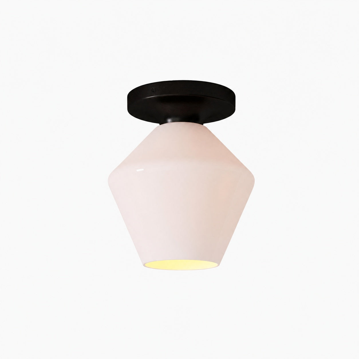 Merin Minimalist Sleek Geometric Glass Flushmount Light