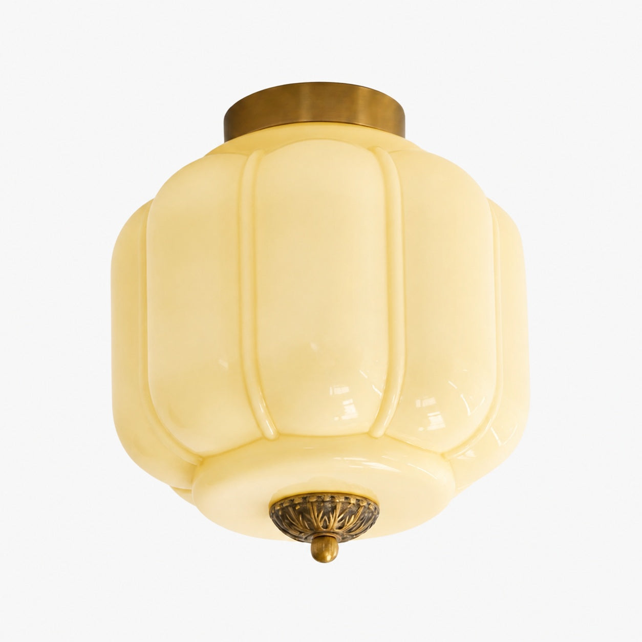 Vintage Eloise Milk Glass Flush Mount Ceiling Light - Vintage Charm Soft Glow