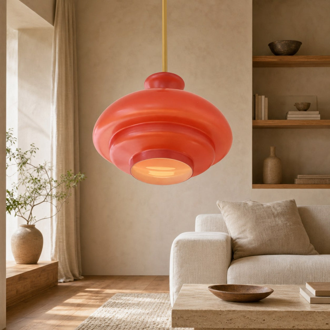 HaloVita Decorative Pendant Lamp – Minimalist Metal and Glass Pendant for Living Areas