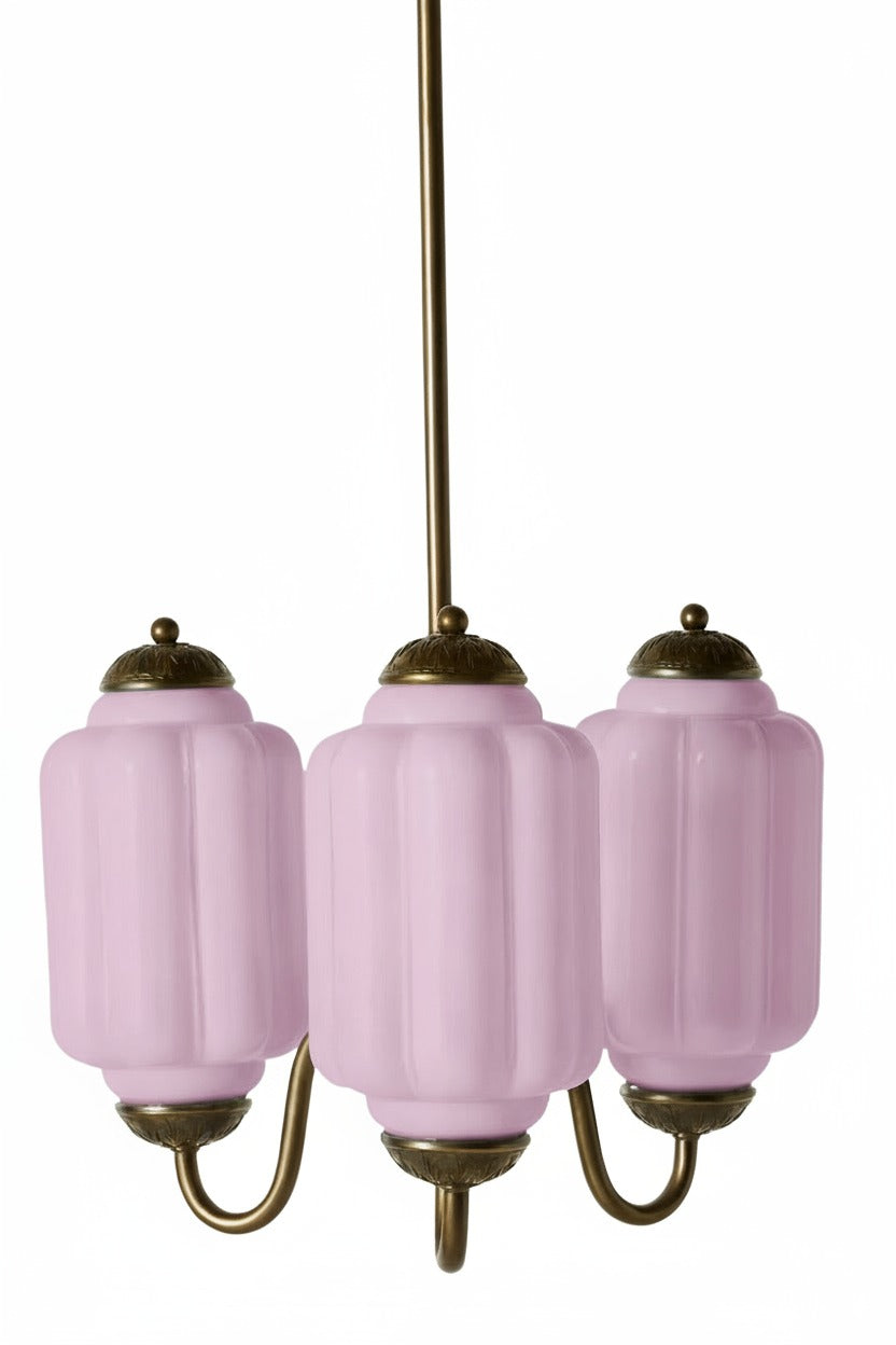 Eloise Vintage Glass Chandelier - Milk Glass Home Accent