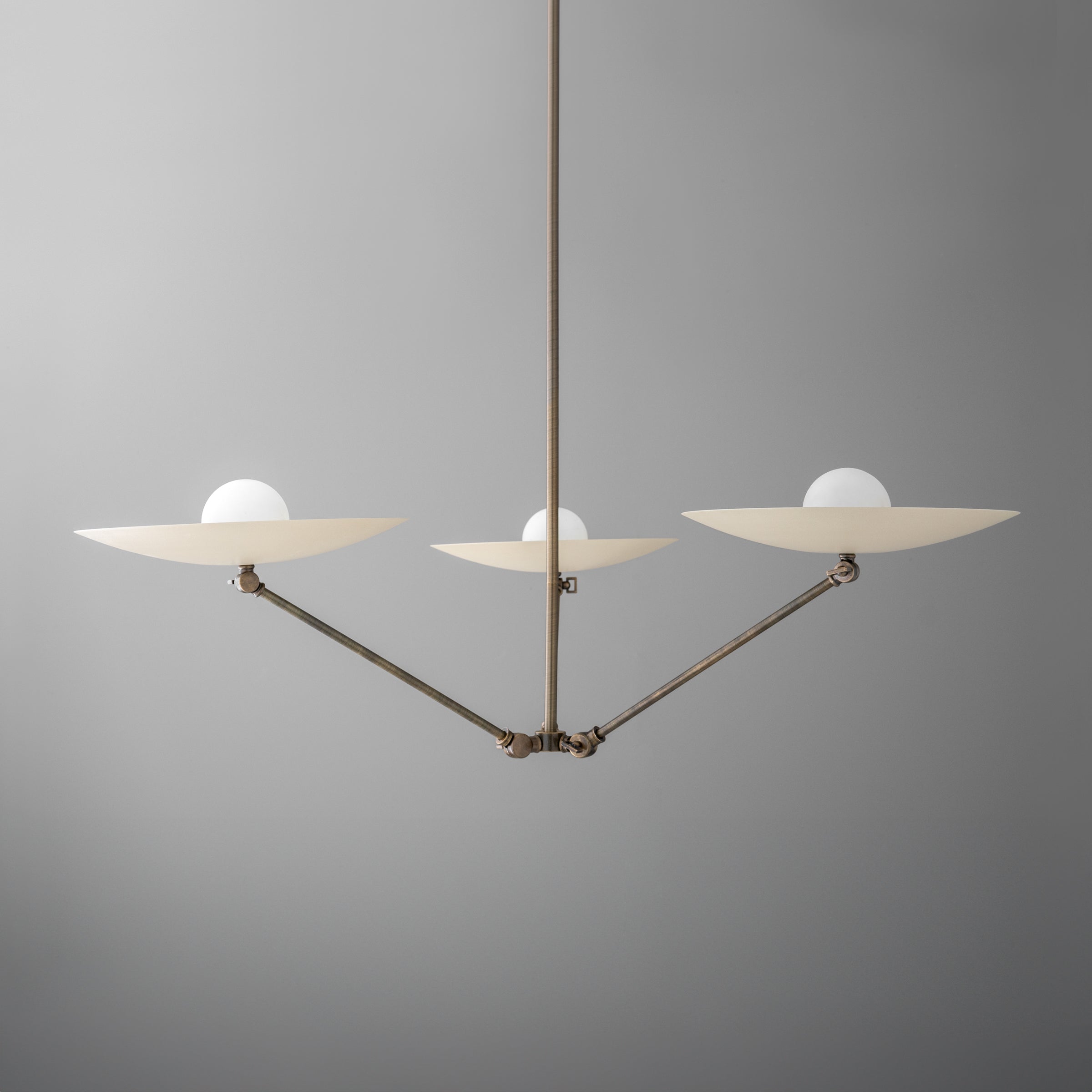 Curva Metal Antique Brass Chandelier - Modern Industrial Lighting Pendant
