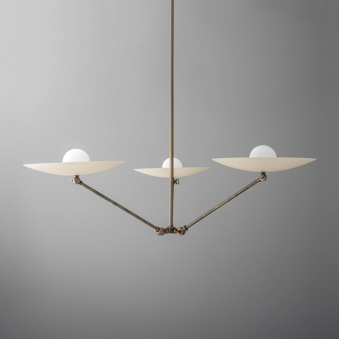 Curva Metal Antique Brass Chandelier - Modern Industrial Lighting Pendant