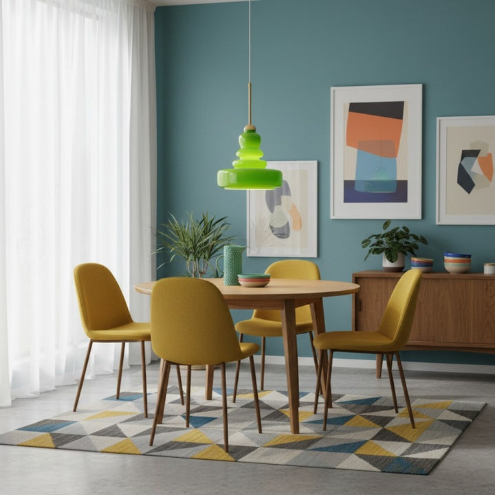 Glimora Decorative Pendant Lamp - Vintage Glass and Metal Pendant for Living Areas