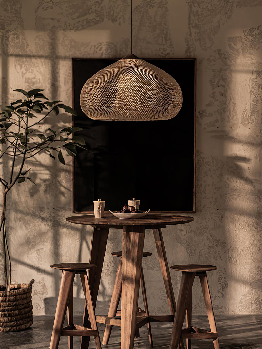 Harp Braided Rattan Pendant Lamp