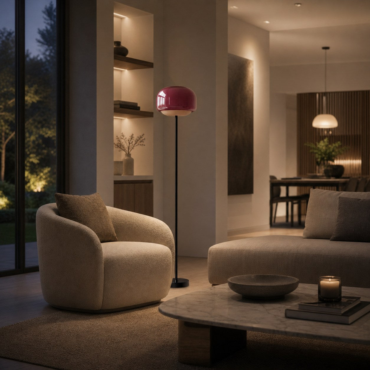 Clinco Modern Mushroom Floor Lamp - Colored Glass Design
