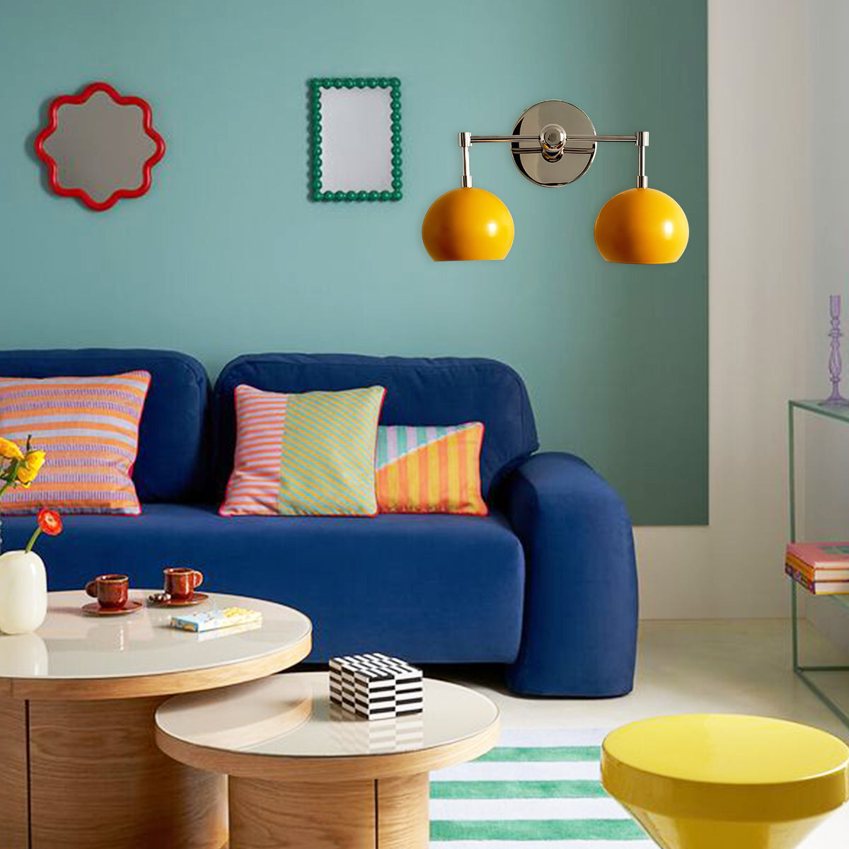 Sunshine Yellow Shades Sconce - Bubble Pop Vanity Wall Light For Bedroom