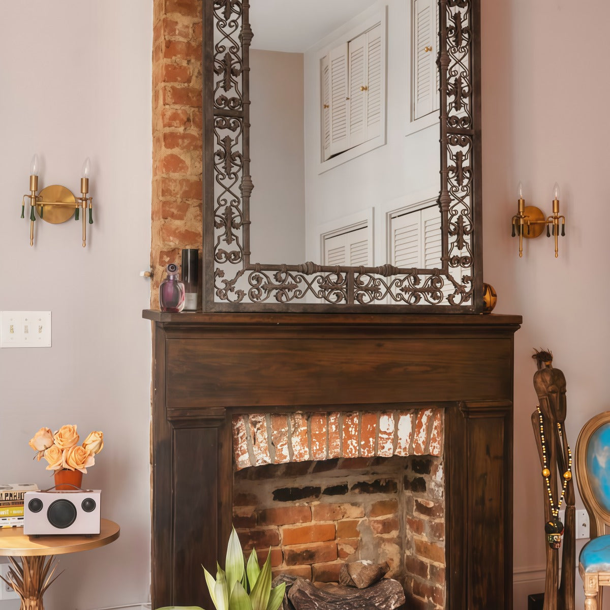 Antique Style Victorian Double Brass Wall Lamp - Sconce With Tassels