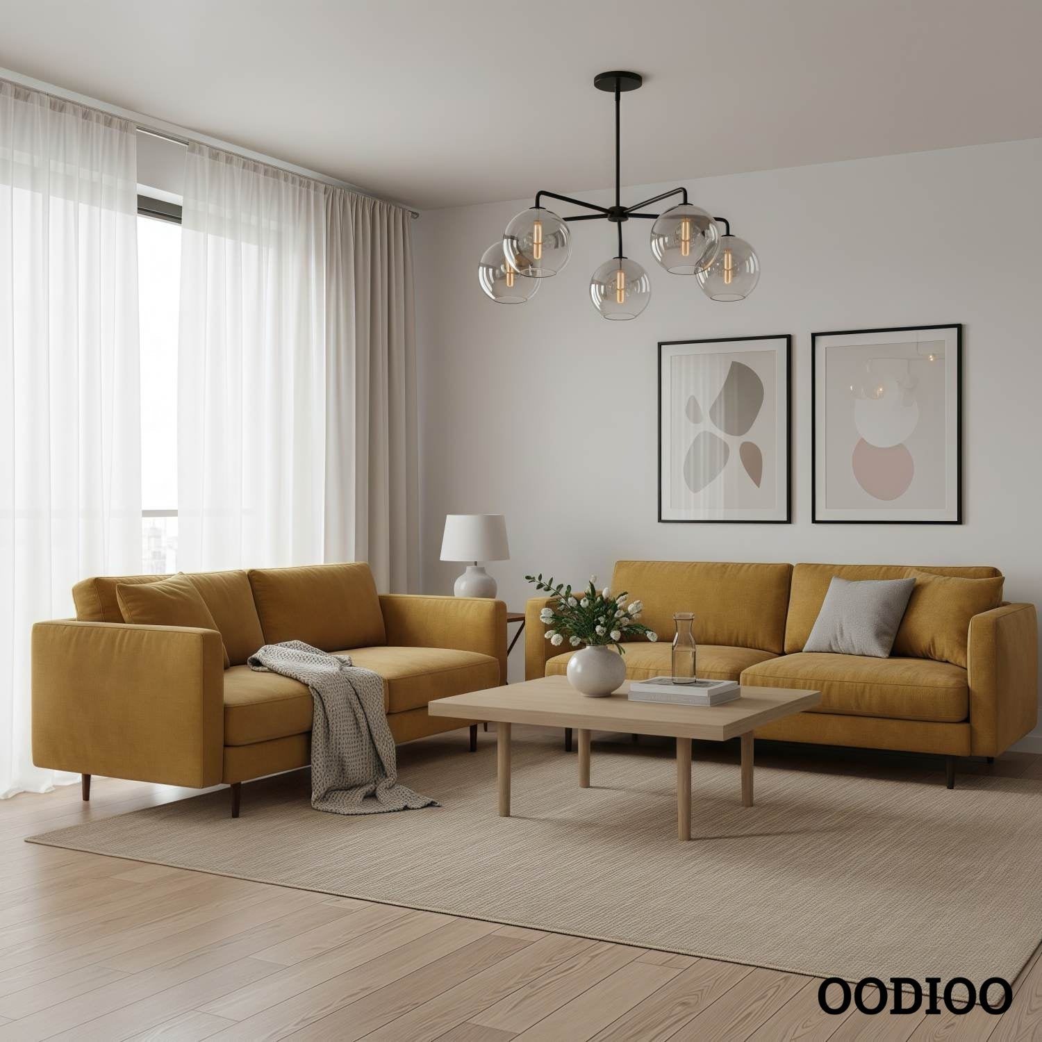 Selvion Contemporary Minimalist Chandelier – Soft Glow Porcelain Fixture for Dining & Hallway