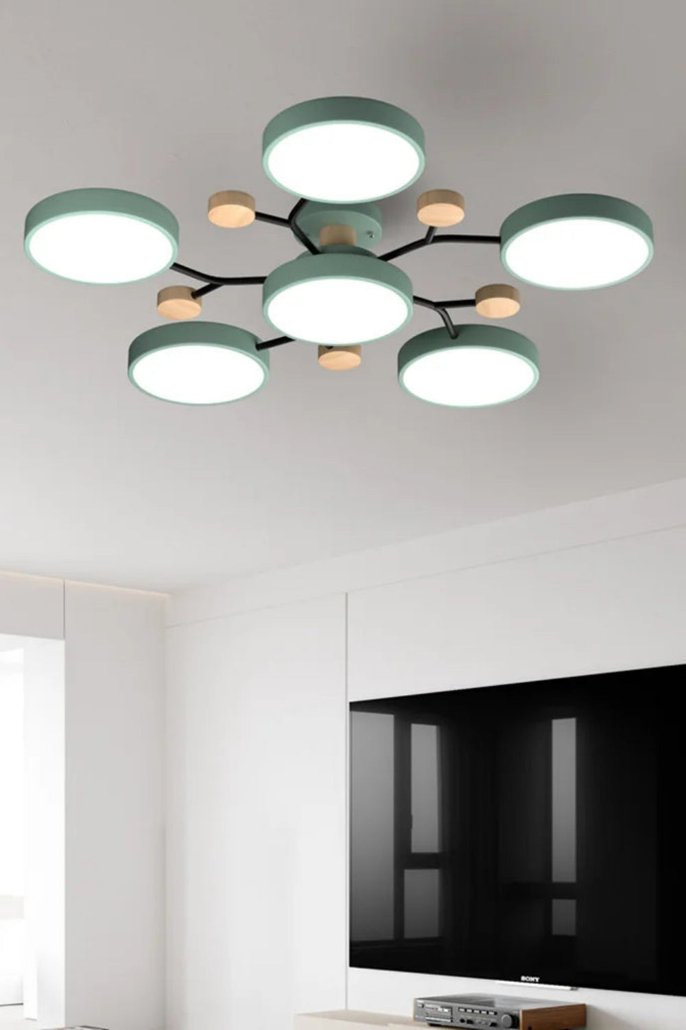 Multihead Disc Morandi Color Branch Ceiling Light