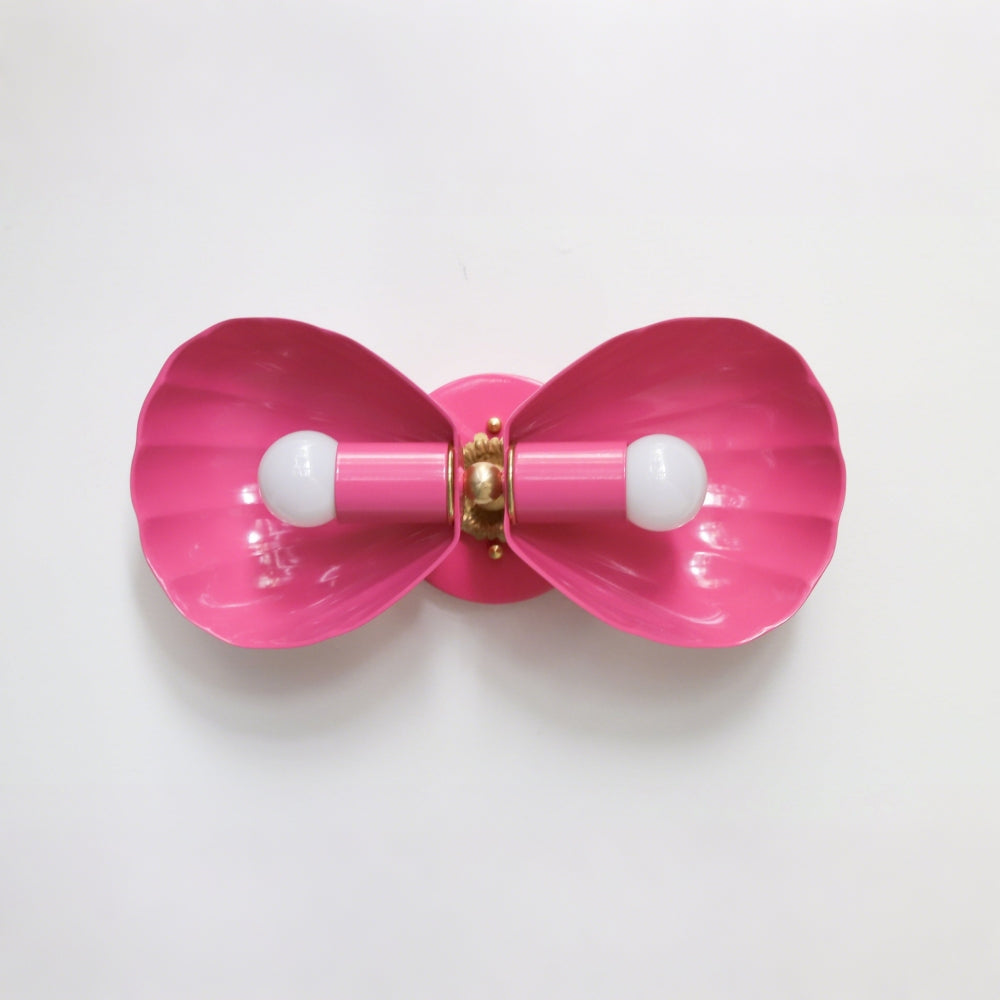 Coastal Shell Wall Light - Double Sconce with Steel and Brass Finish