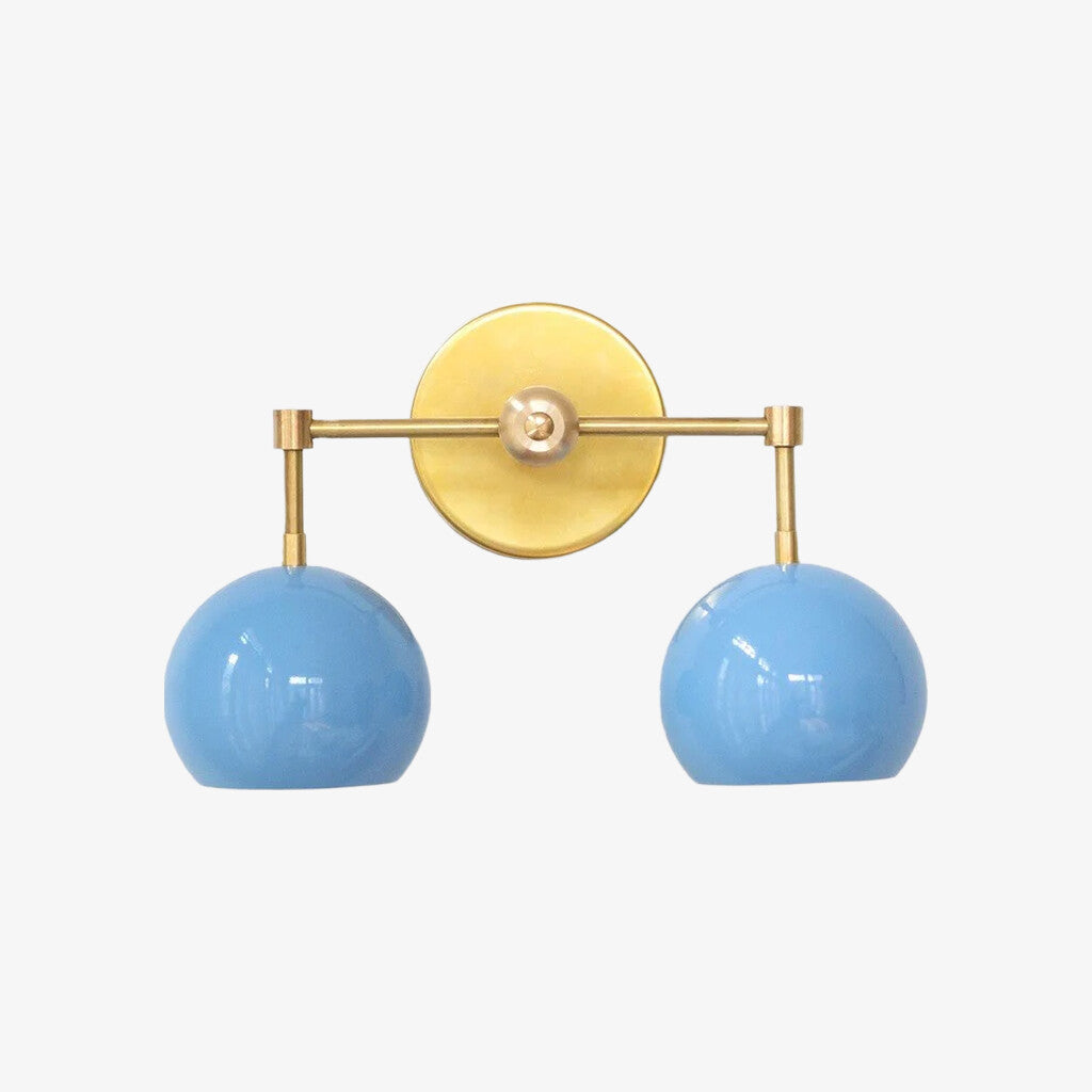 Navy Wall Light - Double Ball Bath Vanity Mirror Wall Sconce