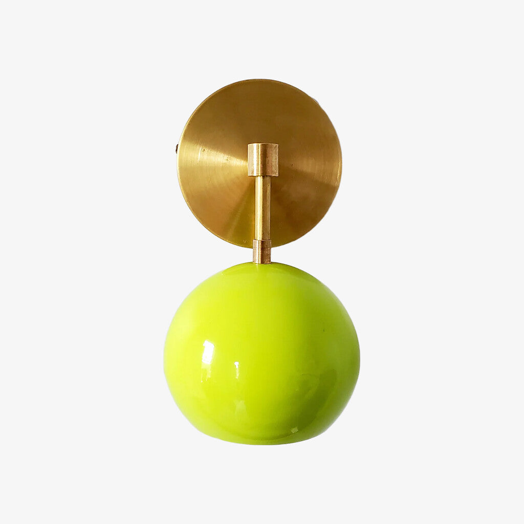Vintage Inspired Spring Green Globe Wall Sconce