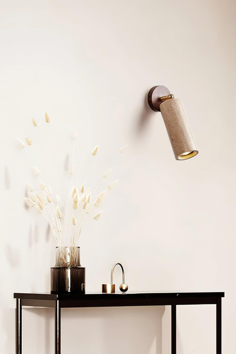 Mireille Modern Cylindrical Travertine Pivot Wall Light