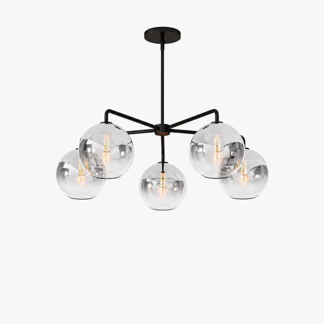Selvion Elegant 5-Light Globe Chandelier – Modern Glass Pendant Lighting Fixture