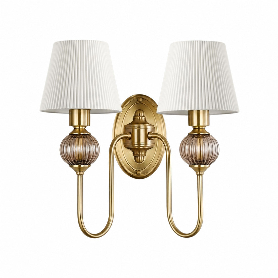 Rowanea Ceramic Wall Sconce with Fabric Shade and Metal Finish – Farmhouse Modern Hallway Light